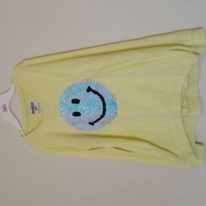 OSHKOSH B'gosh yellow sweater sz 12 kid with changeable smiley face blue to gold